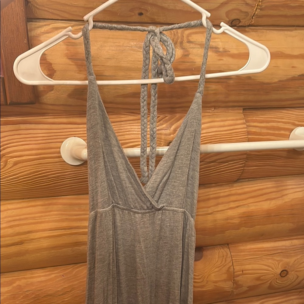 Gray Halter Neck Dress
